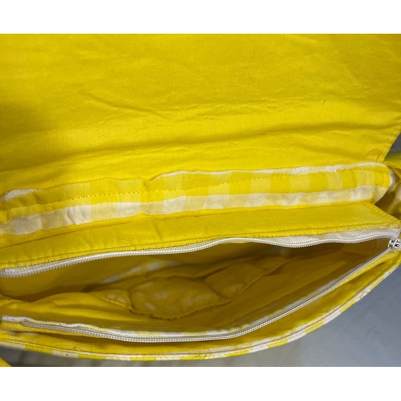 Hand Crafted Yellow And White Checked Crossbody Purse - New - Picture 5 of 9